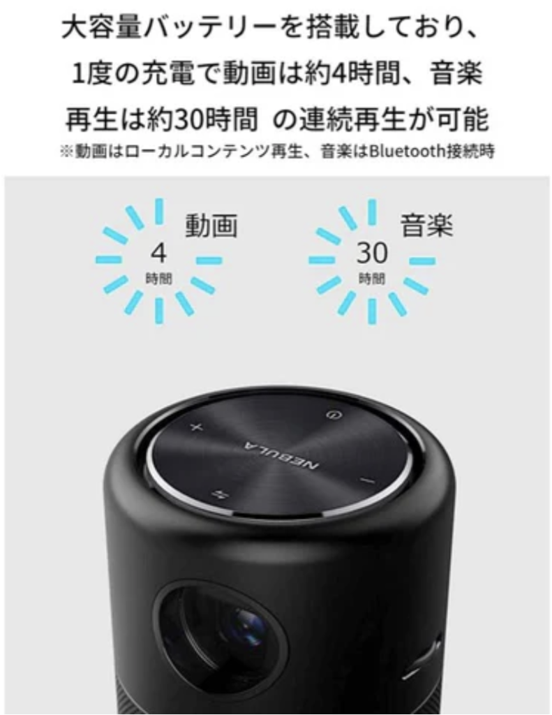 Anker Nebula CapsuleとProの最大利用時間