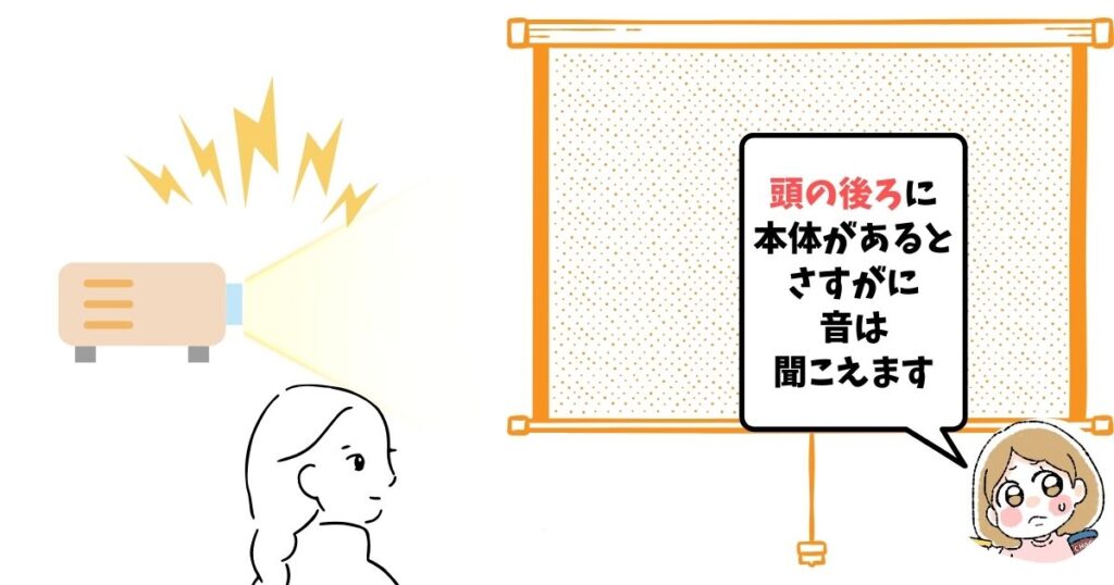 頭のすぐ後ろに本体があると聞こえやすい